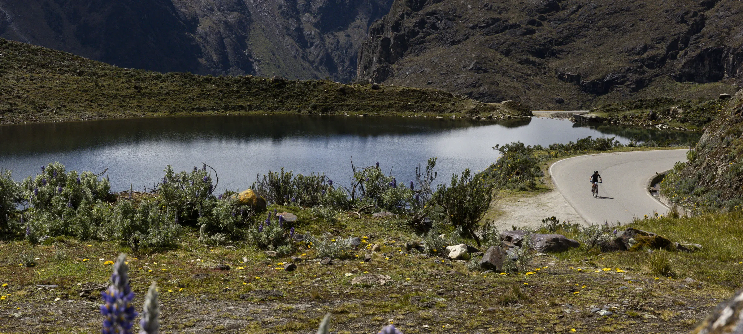 Laguna alta con islote